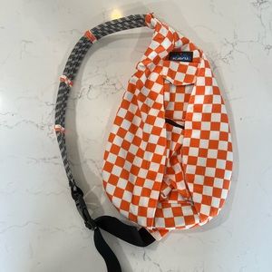 Orange and White checkered Kavu rope bag